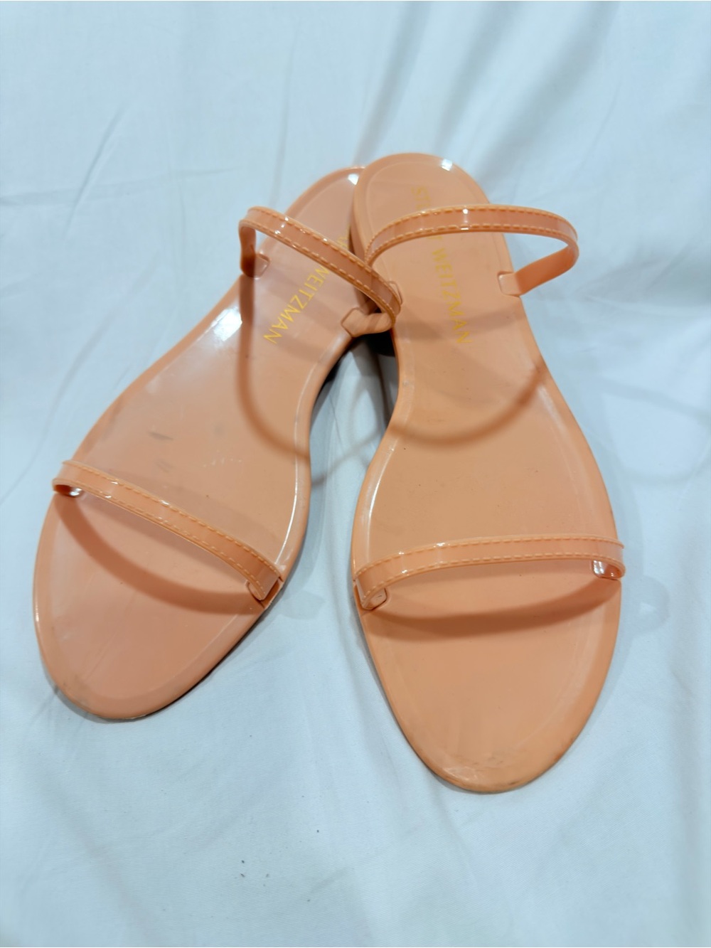 Stuart Weitzman Nude Peach Strappy Flat Sandals Women’s Size 11B